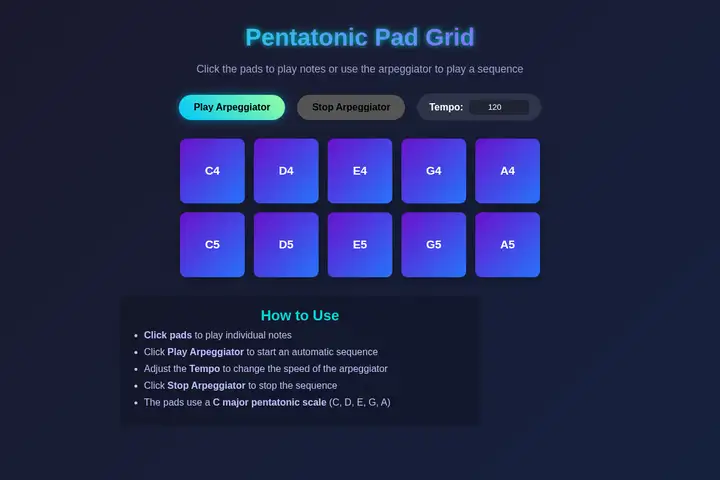 Arpeggiator pad