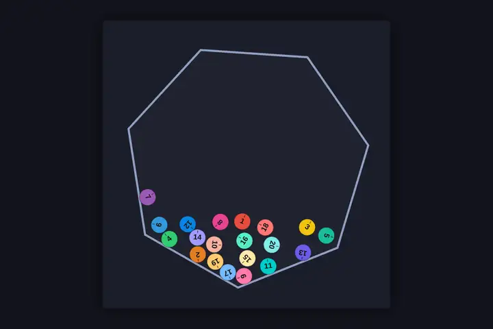 Bouncing balls in a heptagon