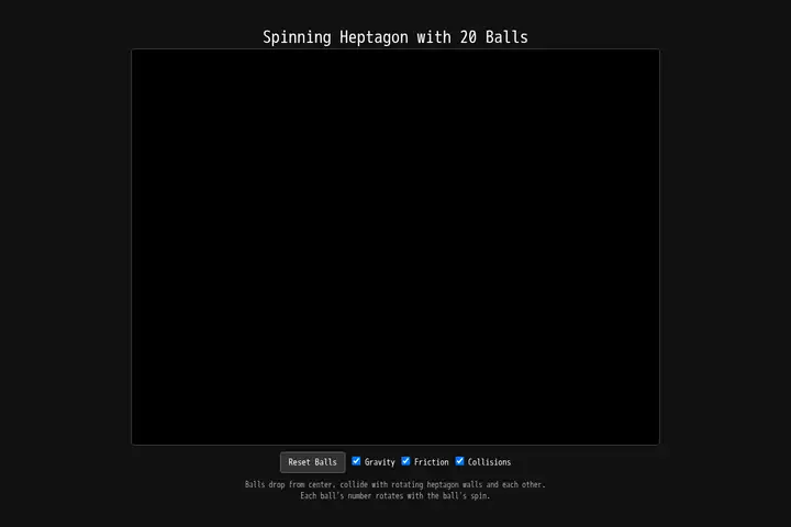 Bouncing balls in a heptagon