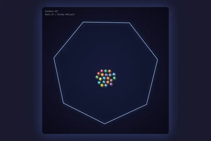 deepseek-v4-pro — Bouncing balls in a heptagon