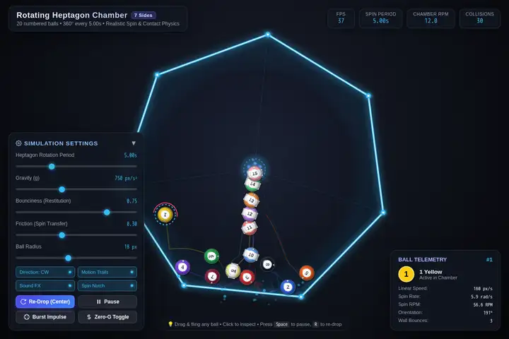 gemini-3.7-flash — Bouncing balls in a heptagon