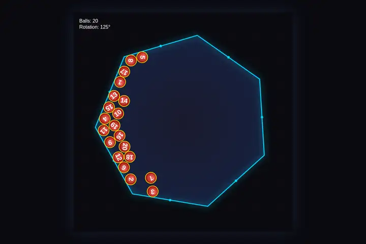 Bouncing balls in a heptagon
