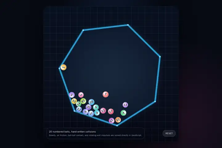 Bouncing balls in a heptagon