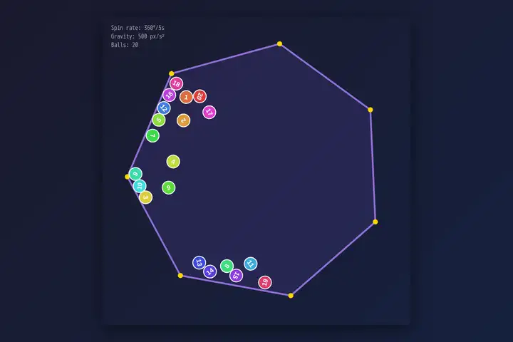 Bouncing balls in a heptagon
