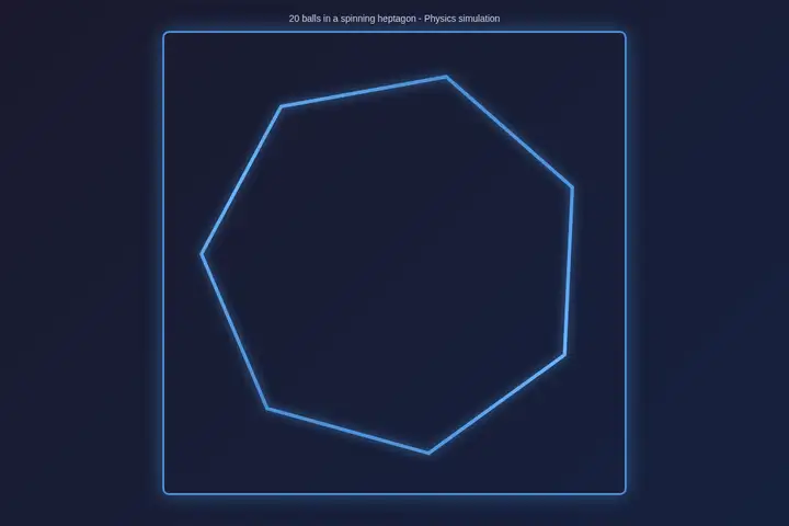 Bouncing balls in a heptagon