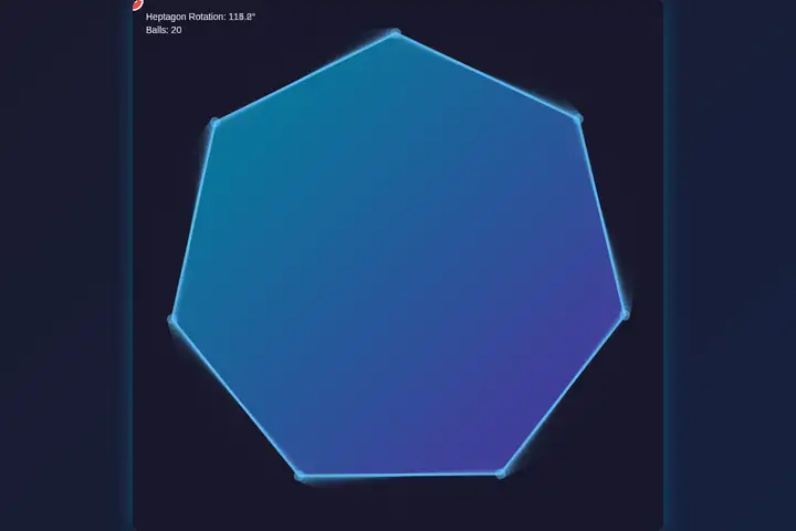 Bouncing balls in a heptagon