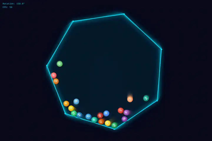 Bouncing balls in a heptagon