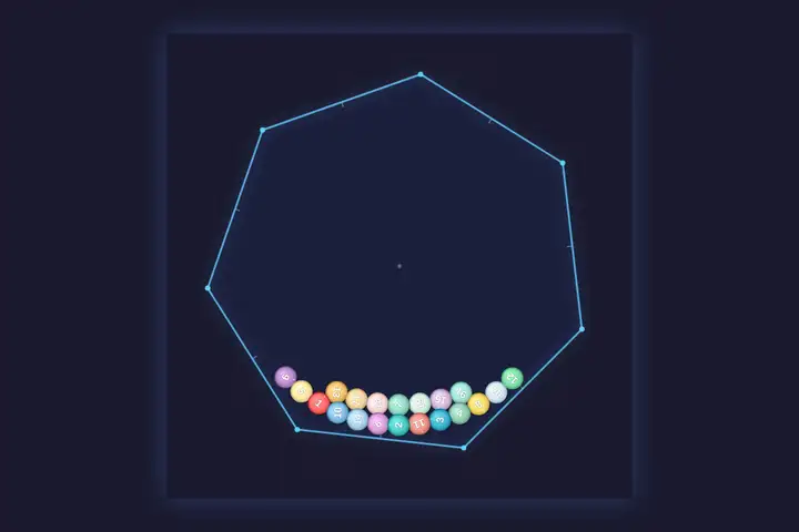 qwen3.7-plus — Bouncing balls in a heptagon