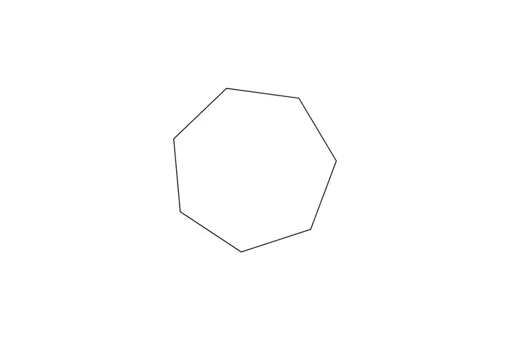 Bouncing balls in a heptagon