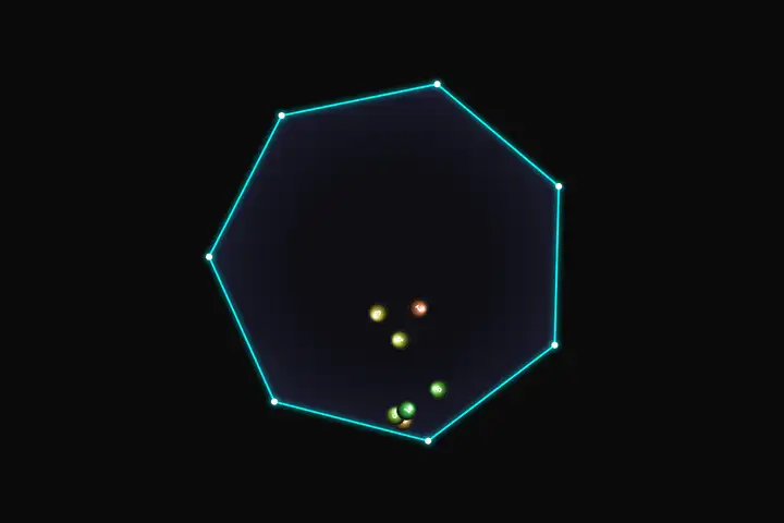 Bouncing balls in a heptagon