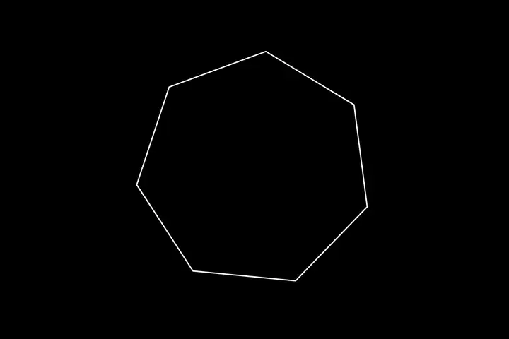 Bouncing balls in a heptagon
