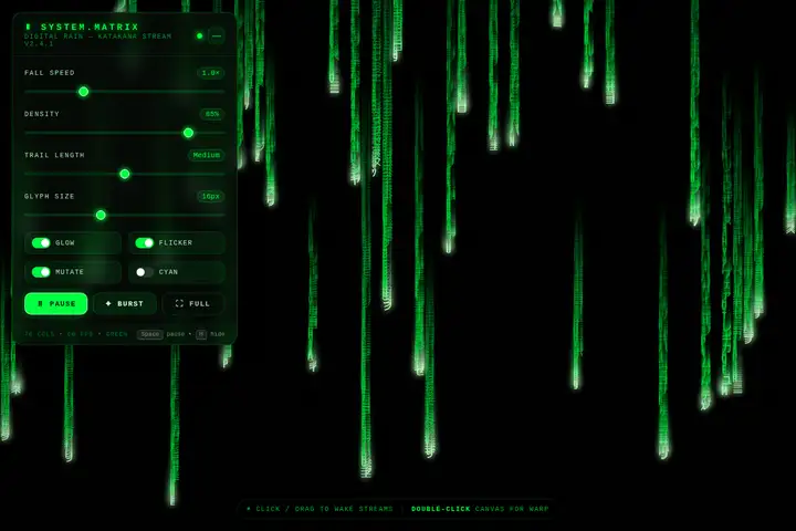 Matrix digital rain
