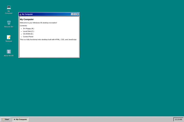 Windows 95 desktop
