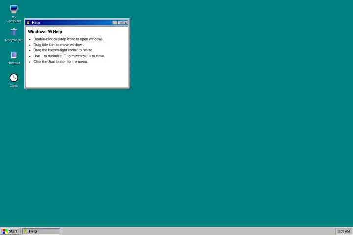 Windows 95 desktop