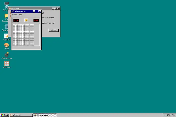 Windows 95 desktop