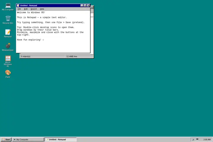 Windows 95 desktop