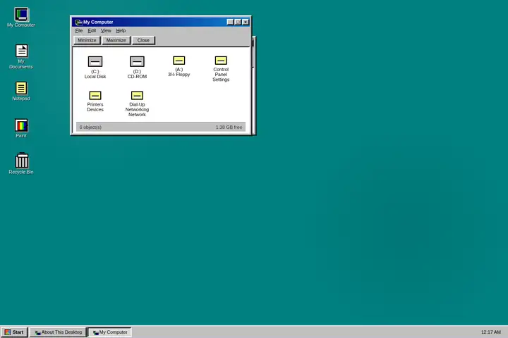 Windows 95 desktop