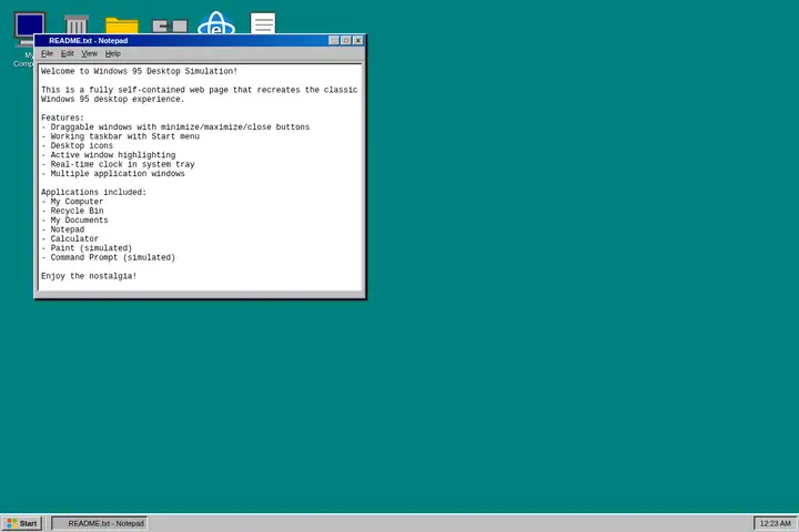 Windows 95 desktop