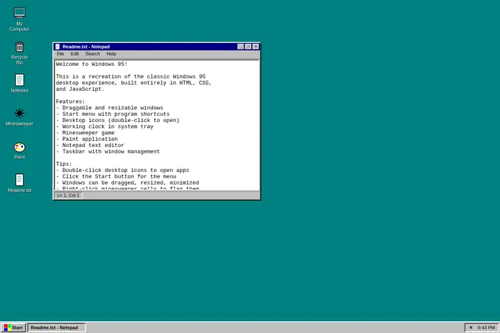 Windows 95 desktop