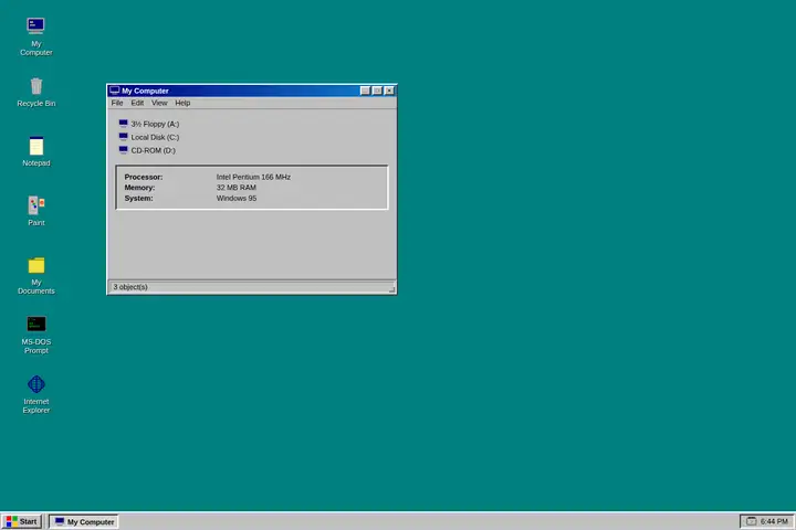 Windows 95 desktop
