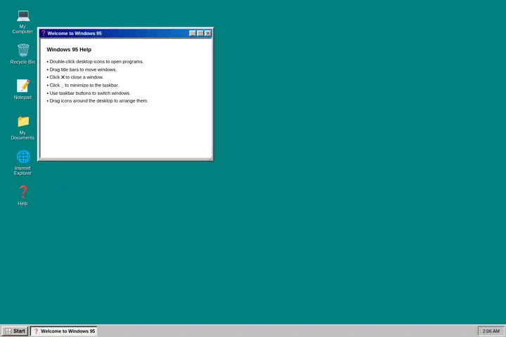 Windows 95 desktop
