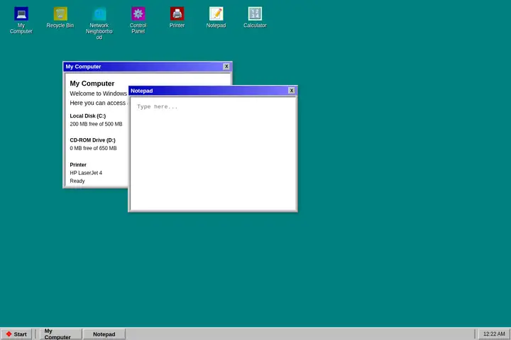 Windows 95 desktop