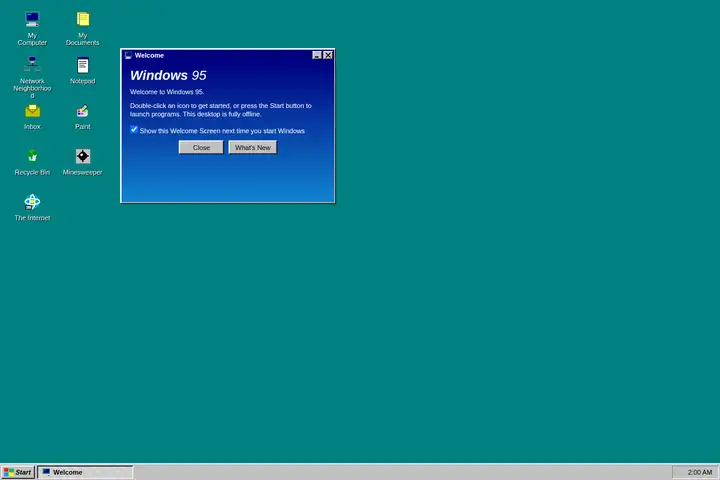 Windows 95 desktop