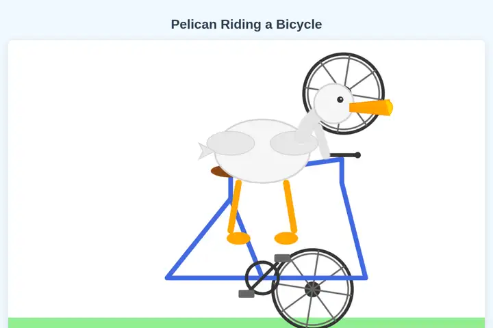 Pelican on a bicycle