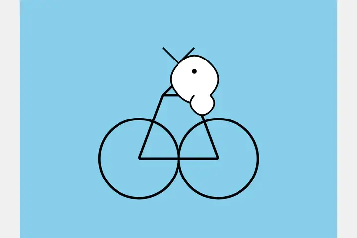 Pelican on a bicycle