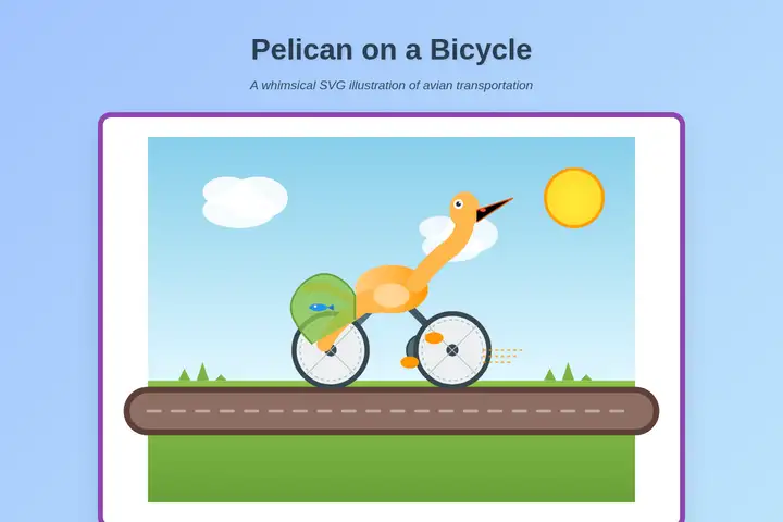 Pelican on a bicycle