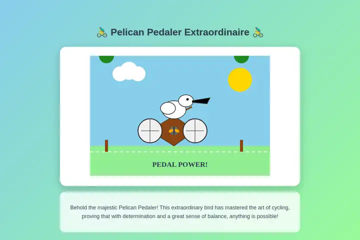 Pelican on a bicycle