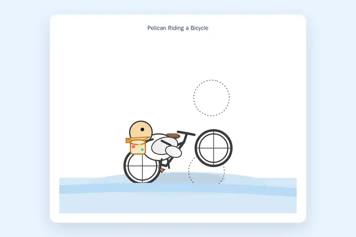 Pelican on a bicycle