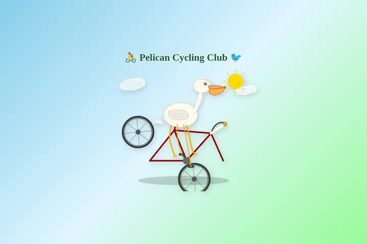 Pelican on a bicycle