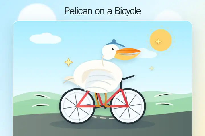 Pelican on a bicycle