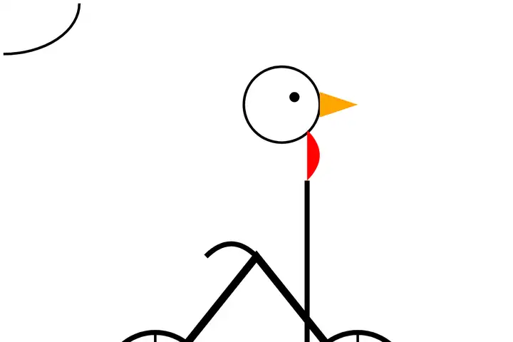 Pelican on a bicycle