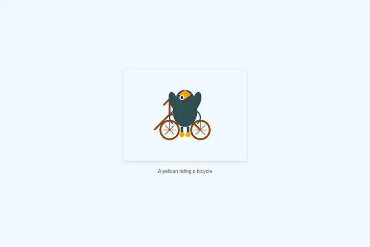 Pelican on a bicycle