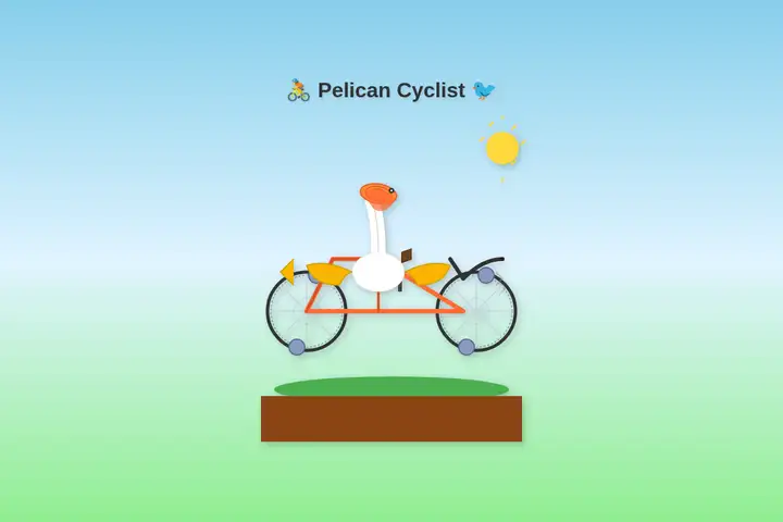 Pelican on a bicycle