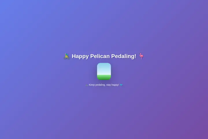 Pelican on a bicycle