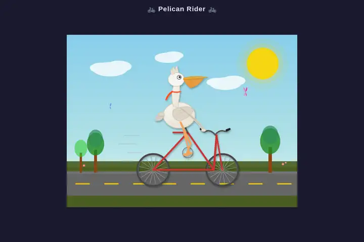 Pelican on a bicycle
