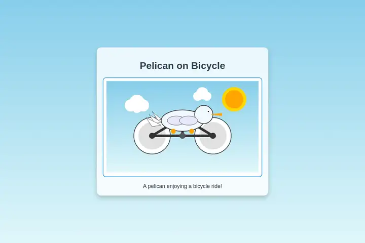 Pelican on a bicycle