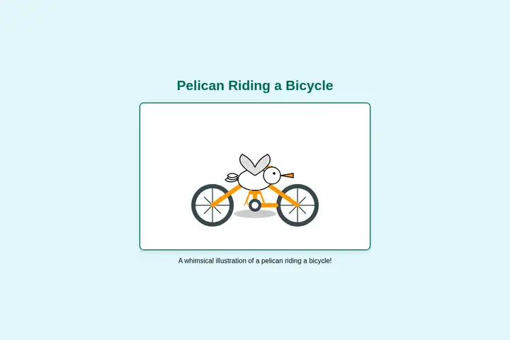 Pelican on a bicycle