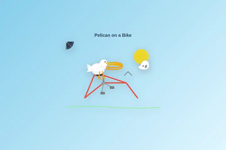 Pelican on a bicycle