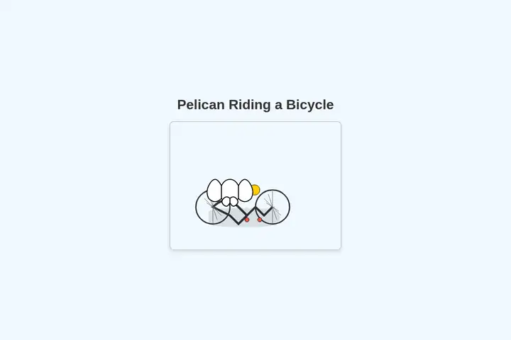 Pelican on a bicycle