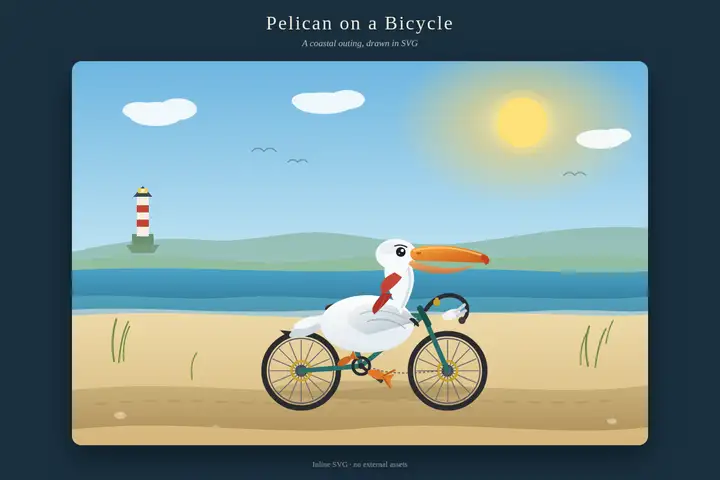 Pelican on a bicycle