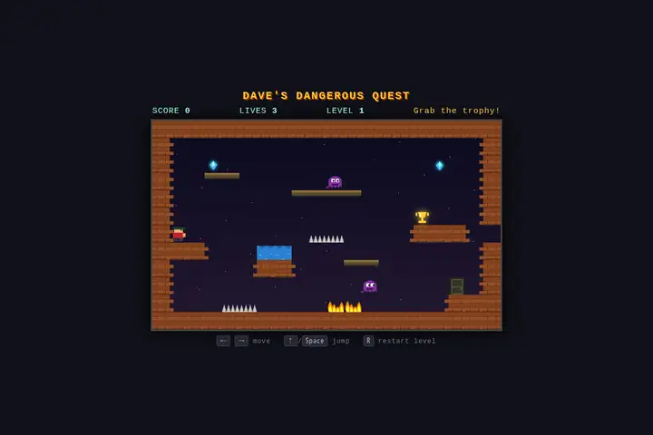 Dangerous Dave platformer
