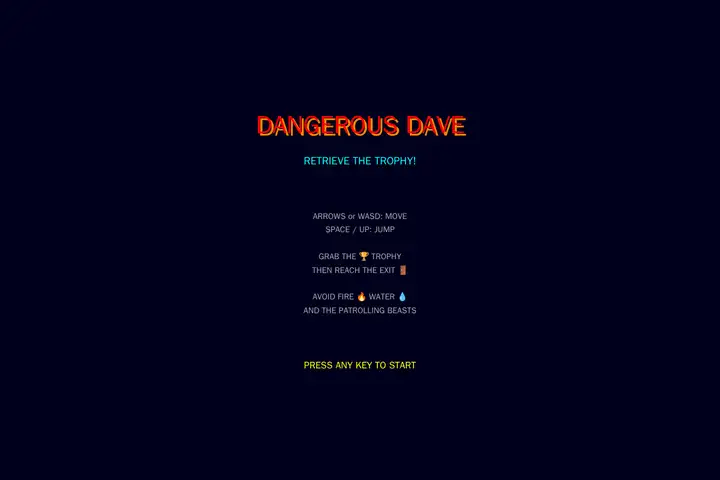 Dangerous Dave platformer