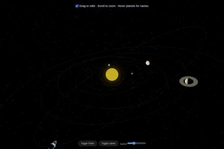 qwen3.7-plus — 3D solar system