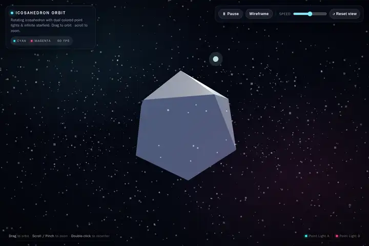 Rotating icosahedron