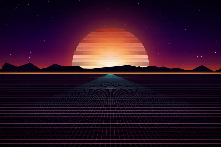 deepseek-v4-pro — Synthwave sunset