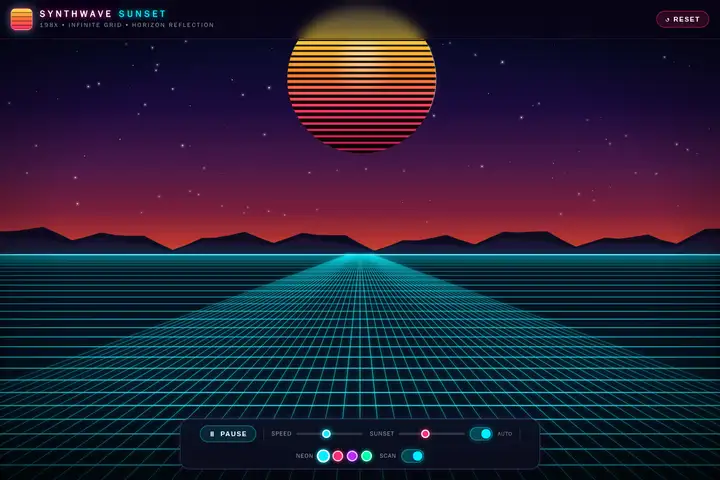 Synthwave sunset